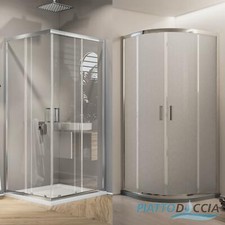 BOX CABINA DOCCIA ANGOLARE QUADRATO RETTANGOLARE CRISTALLO SCORREVOLE READY