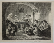 Stampa antica 1861 Abruzzo Fanciulle Scuola di montagna