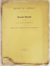 SENTENZA APPELLO TRIBUNALE MACERATA BERNARDINO MASCALCHI VALCHERA ANTINORI 1884