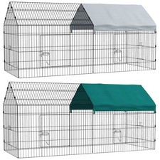 PawHut Recinto per Conigli con Tettuccio in Tessuto 220x85x103cm