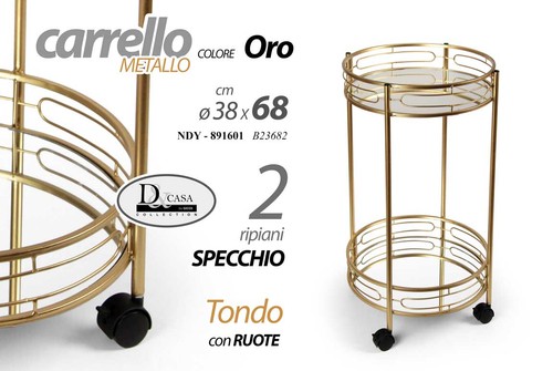 Carrello metallo oro - metallo, 2