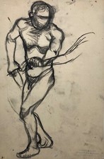 Carbone disegno nudo uomo - , con