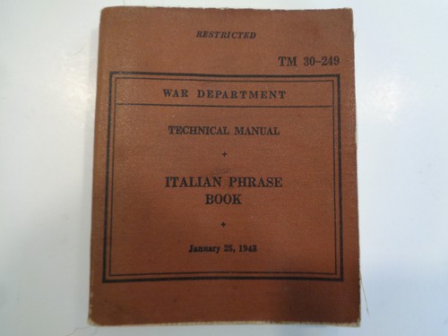 Wwii italian phrase book - book, 1943