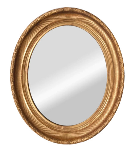 Specchio dorata ovale stile - dorata,