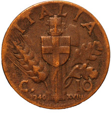 1940 Italy 10 Centesimi
