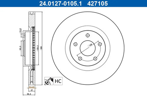 Disco freno ventilato - 2x,