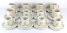 SERVIZIO 12 Tazzine Tazze da Caffè in porcellana bianca filo ORO CAFè EL MUNDO