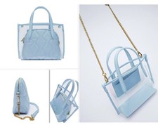 Zara Mini Borsa Tote Blu