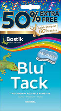 Blu Tack Blu Mastice Riutilizzabile Handy Size 50% Extra Free 30615681