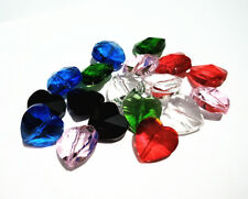 10pz perline in vetro cristallo forma cuore 14x14mm bijoux 