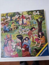 PUZZLE VINTAGE  64 PEZZI RAVENSBURGER- Gioco degli indiani anno 1981 Completo!