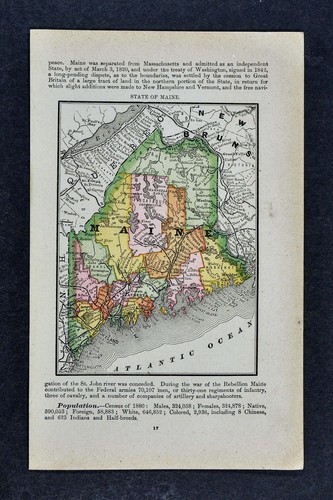 Mappa mcnally 1885 maine - mcnally,