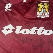 Rara maglia calcio originale #8 Northampton Town 1996/1997 home firmata uomo XL