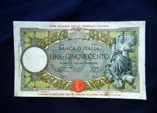 1938 ITALIA Regno EST AFRICA ORIENTALE rara banconota 500 lire ottima qualità