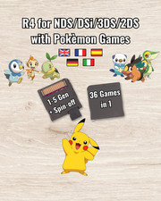 R4 Card Nintendo DS/DS Lite/DSi/2DS/3DS + 36 Pokemon games 1 - 5 Gen + 32 gb sd