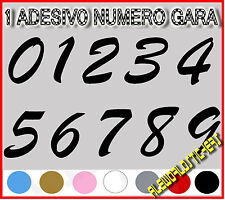 ADESIVO 12 cm NUMERO gara CORSA MOTO GP CROSS Stickers VINILE RACING TUNING F4