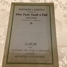 Catalogo Ringhiere Per Scale E Terrazze Ditta Paolo Gnudi Bologna 1920/30