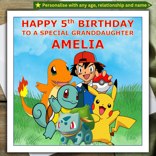 Cartolina compleanno pokemon - compleanno,