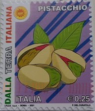 REPUBBLICA 2021 PISTACCHIO - PRODOTTI A DENOMINAZIONE PROTETTA USATO SU FRAMM. 