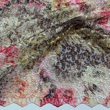 Tessuto Tulle Ricamato Autumn