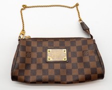 Borsa a tracolla Louis Vuitton Eva pochette damier ebene marrone