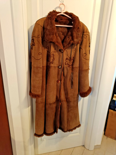 Long reindeer jacket with - long, fur
