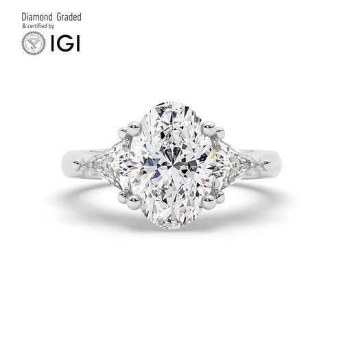 Oval diamond trilogy - oval, ring