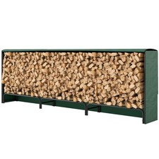 Outsunny Porta Legna da 1m³ Regolabile con Telo Impermeabile 300x36x99 cm