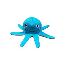 Cottage Door Press Plush Octopus Stuffed Animal Knit Toy Blue Smiley Face Cute