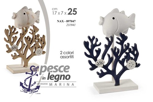 Pesce decorativo legno - pesce,