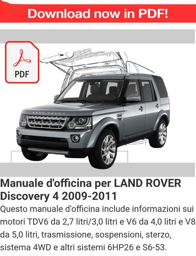 Manuale officina per land - manuale, d'officina