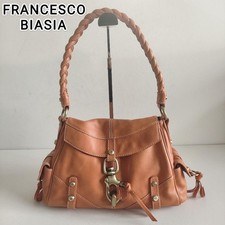 Borsa a tracolla Francesco Biasia pelle arancione 27 cm x 23 cm ottima Giappone rara
