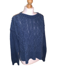 Maglione maglia pescatore TOAST 100% cotone effetto denim M (L)