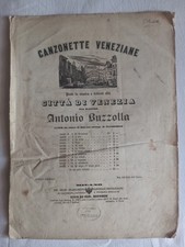 Canzonette Veneziane. Venezia. Spartito musicale Antico 1800
