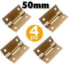 4 CERNIERE 50 MM A LIBRO CON KIT DI VITI APERTURA PER ANTE PENSILI MOBILI CUCINA