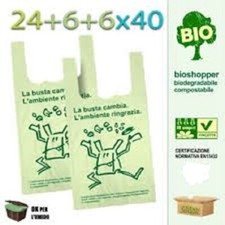 500 Shopper Biodegradabili 24x40 Mini Sacchetti a Norma Buste Spesa 