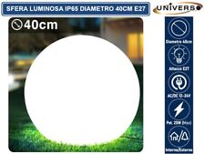 LAMPADA A SFERA BIANCA DA GIARDINO 40CM CON ATTACCO E27 MAX 25W DA ESTERNO-IP65
