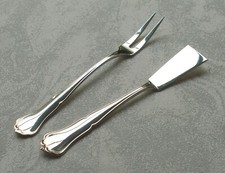 Raro 2-tlg. Frühstücksvorlegebesteck Stile Chippendale IN 830er Argento