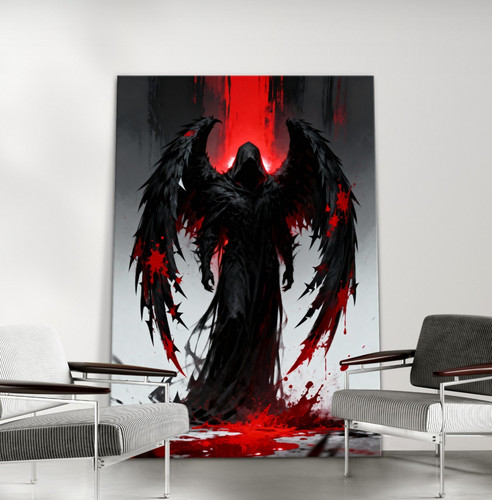 Arte astratta con angelo - , nero