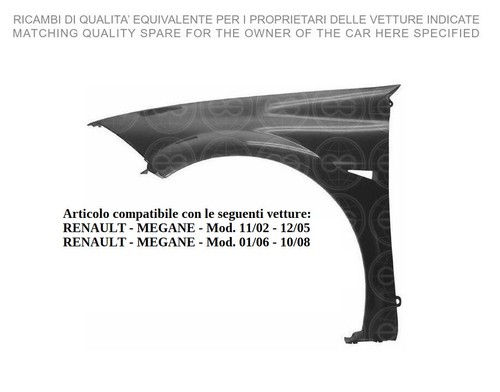 Parafango anteriore sinistro - anteriore,