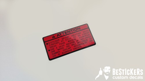 Warning codone rear fender