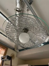 lampadario moderno vetro e acciaio