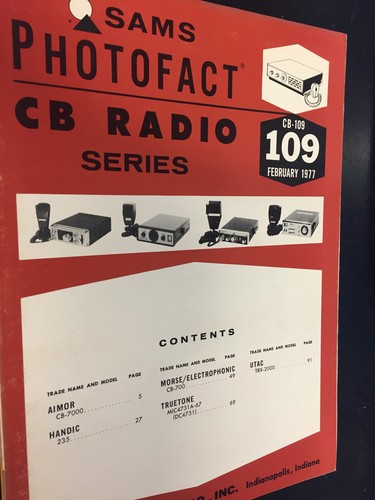 Sams photofact radio - photofact, cb-109