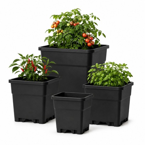 Vaso fiori quadrato nero - vaso, da