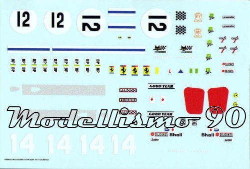 Decal sheet ferrari 512m - sheet, 1/43