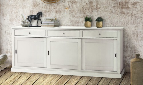 Credenza shabby bianco ante - shabby, 3