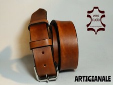 CINTURA UOMO DONNA IN PURO CUOIO DI TORO ARTIGIANALE PRODOTTO  REALIZZATO A MANO