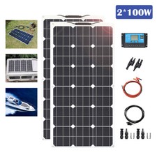 Kit Pannello Solare Monocristallino Flessibile 200W per Camper Casa Barca Auto Uso Esterno