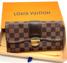 Portafoglio originale Louis Vuitton Damier livello Sistine N61747 con scatola i100696