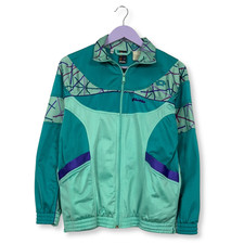 Felpa Lotto Vintage verde acqua con zip anni 90 - Taglia S/M uomo